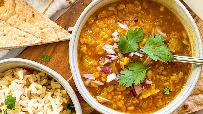 Moong dal with flatbread