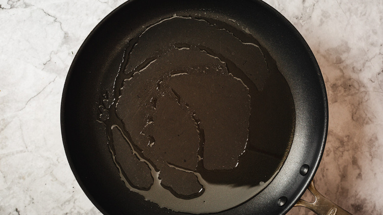 Oil in pan