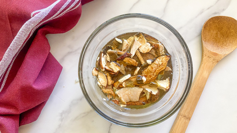 bowl of porcini mushrooms