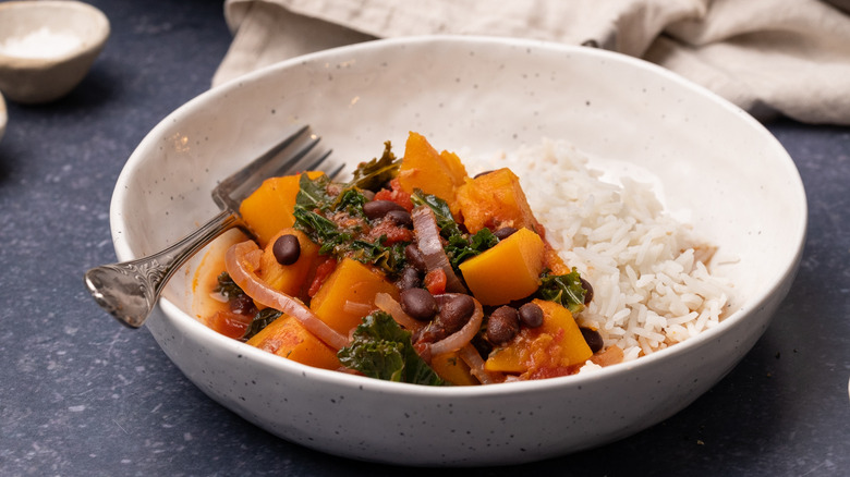 pumpkin and black bean casserole