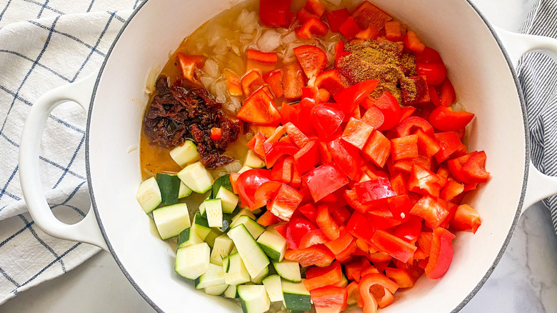 veggies in a pot 