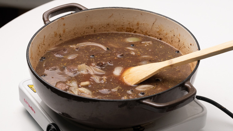 assembling venison stew