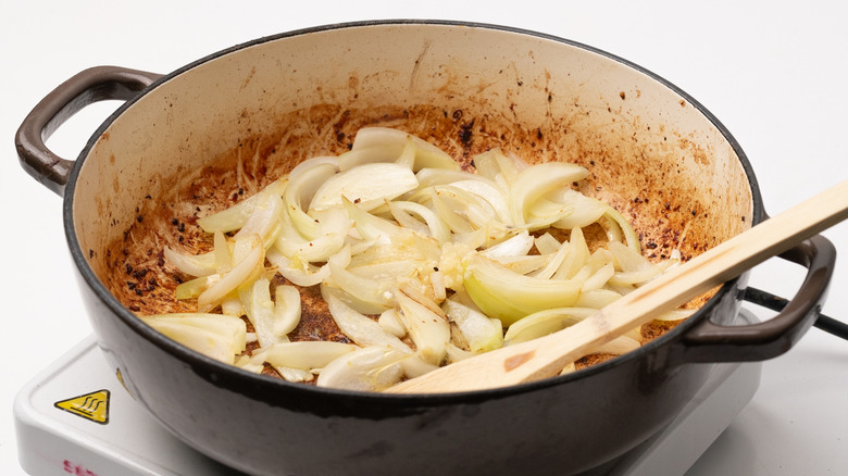 sauteing onions and garlic