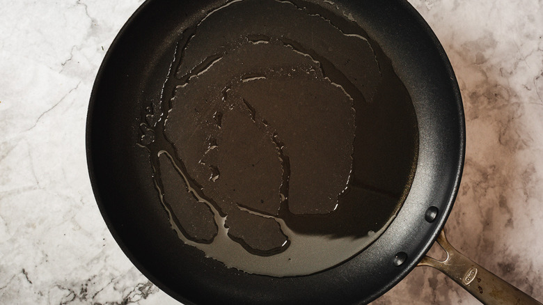 oil in pan