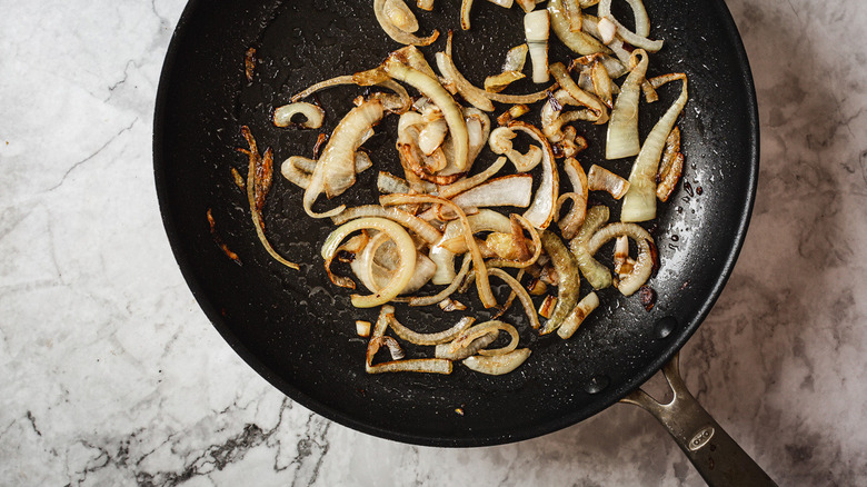 Caramelized onion in pan