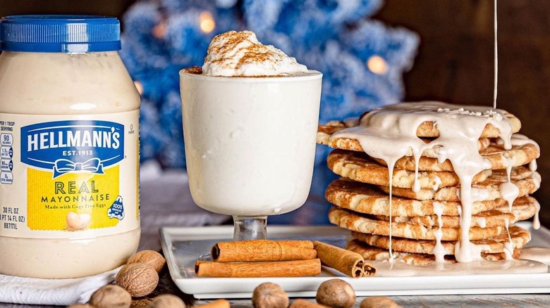 Hellman's mayo nog and cookies