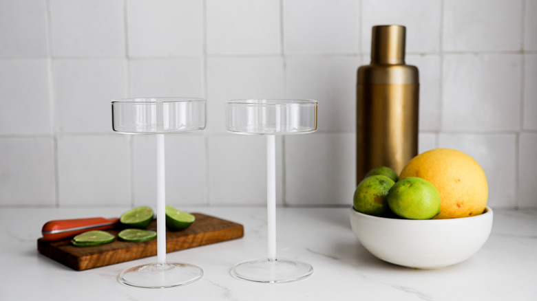 Two glasses with citrus