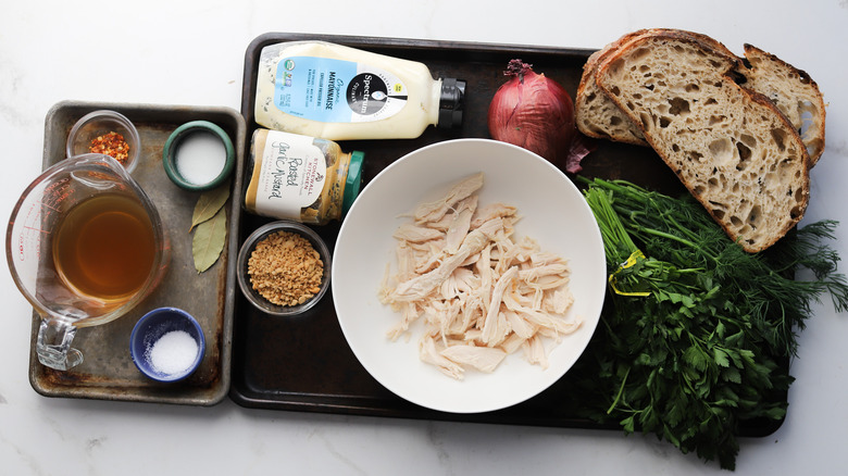 Ingredients for herby chicken salad