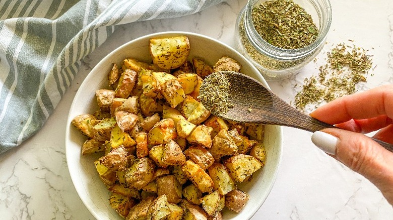 herbs de provence over roast potatoes