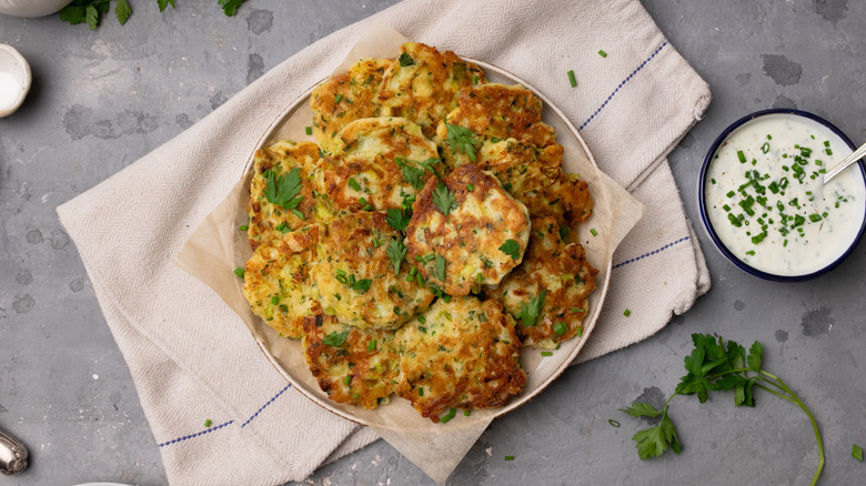 herby cheddar leek fritters