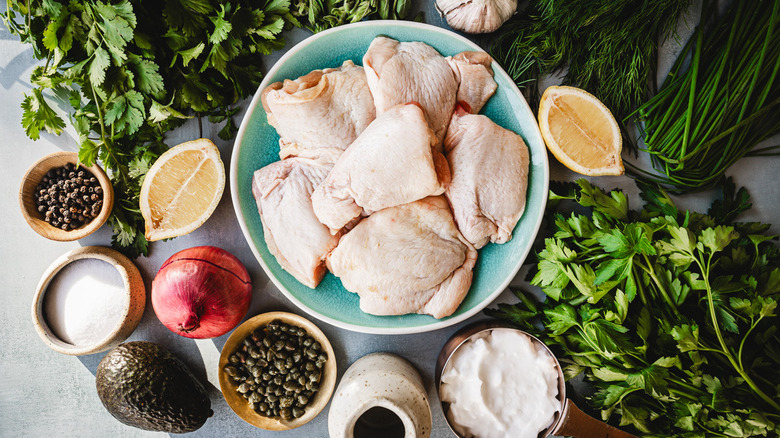 ingredients for green goddess chicken