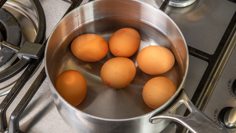 boiling eggs in water