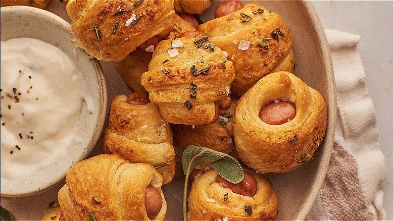 pigs in a blanket on plate