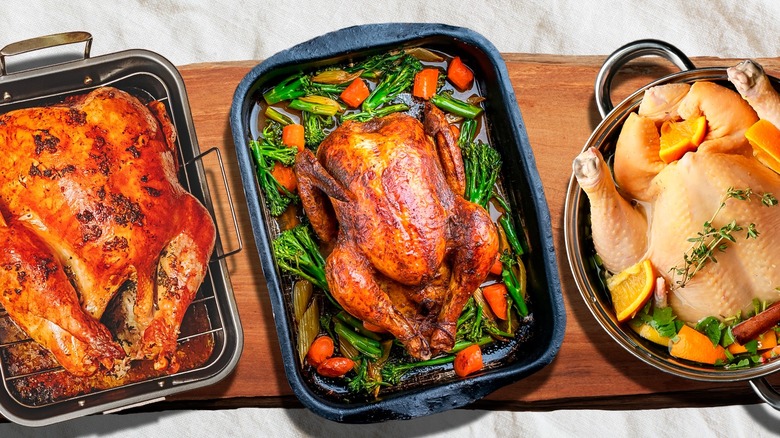 Variety of cooking methods for Thanksgiving turkey