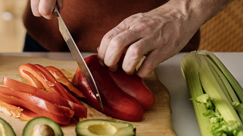 Chopping vegetables