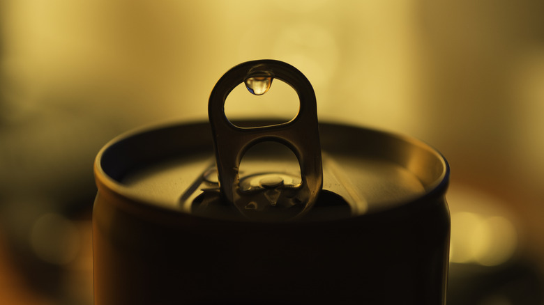 Canned drink pull tab droplet