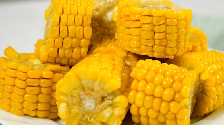 baked corn piled up