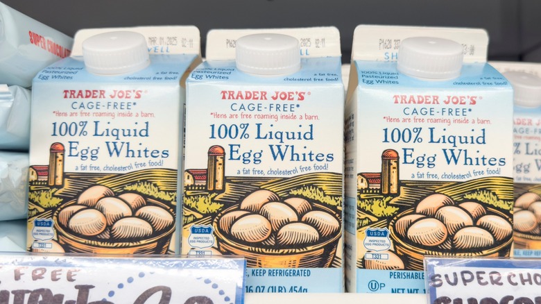 Cartons of Trader Joe's 100% Liquid Egg Whites