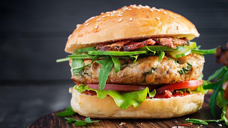 prepared turkey burger