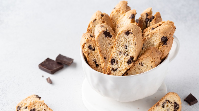 Italian biscotti with chocolate chips