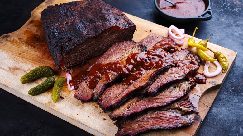 Smoked brisket and barbecue sauce