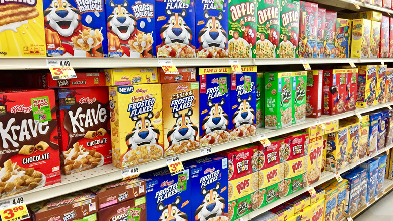 Supermarket cereal aisle