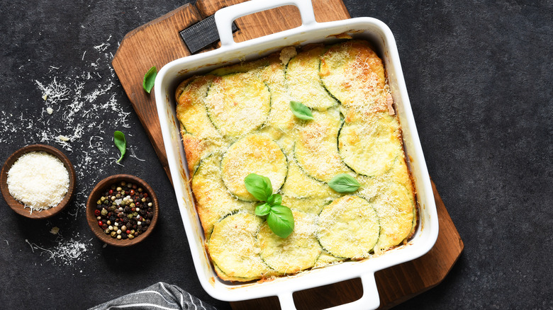 Squash casserole with parmesan and pepper