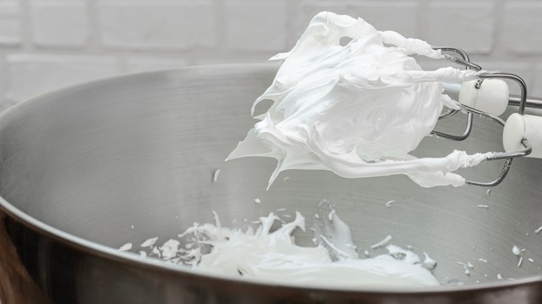 Meringue batter in mixer