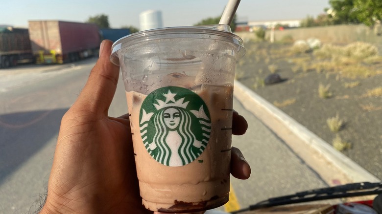 cold starbucks drink with chocolate