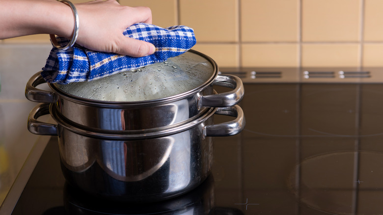 steamer pan on stove