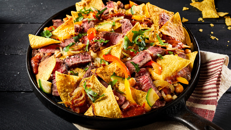 Nachos in a skillet