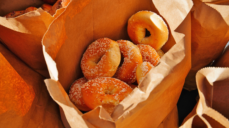 Bagels in paper bag