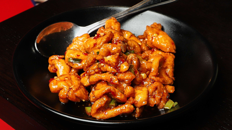 bowl of P.F. Chang's spicy chicken