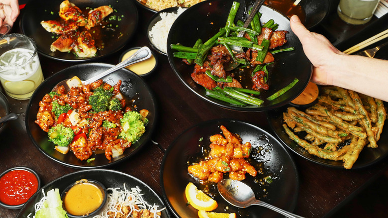 Various dishes at P.F. Chang's restaurant