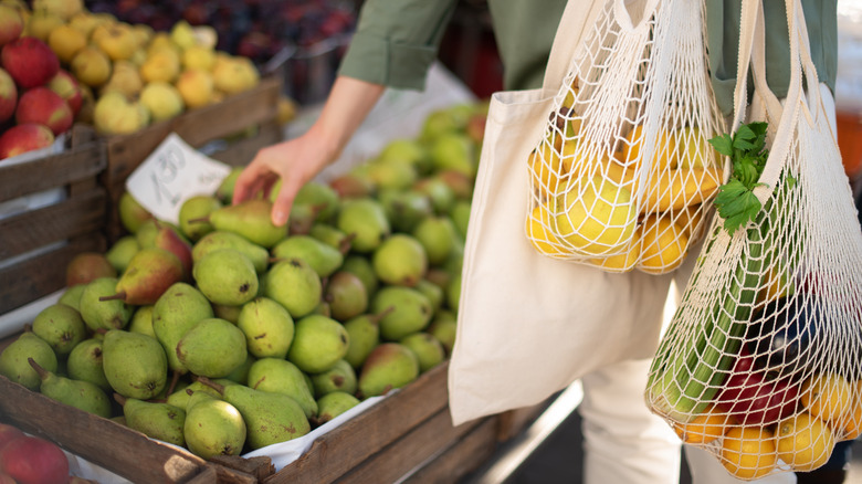 Bags full of produce