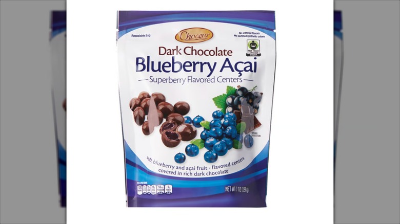 bag of Aldi's Choceur Dark Chocolate Blueberry Açai