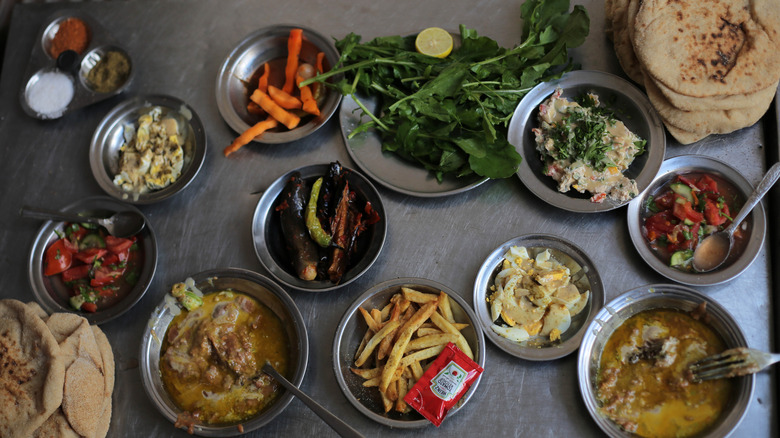 Table of breakfast served in Egypt