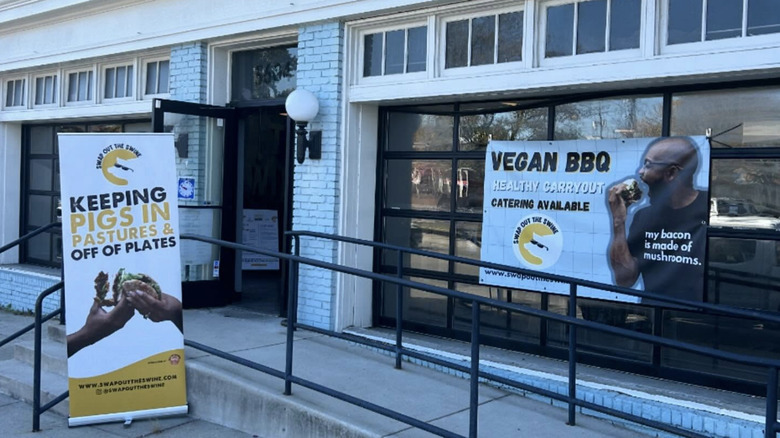 Storefront for a Meat The Mushroom pop up