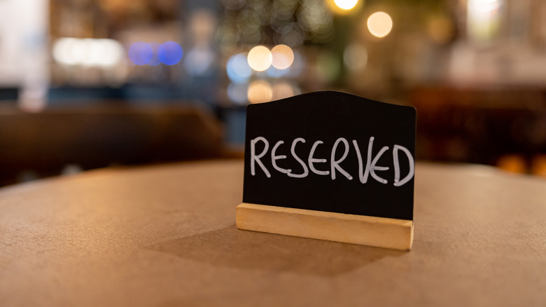 Reserved table at upscale restaurant