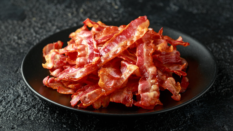 crispy bacon on plate