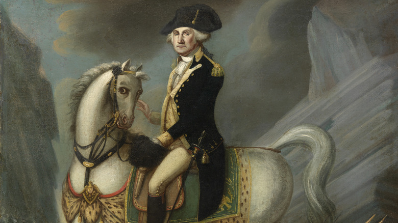 Painting of George Washington on horseback