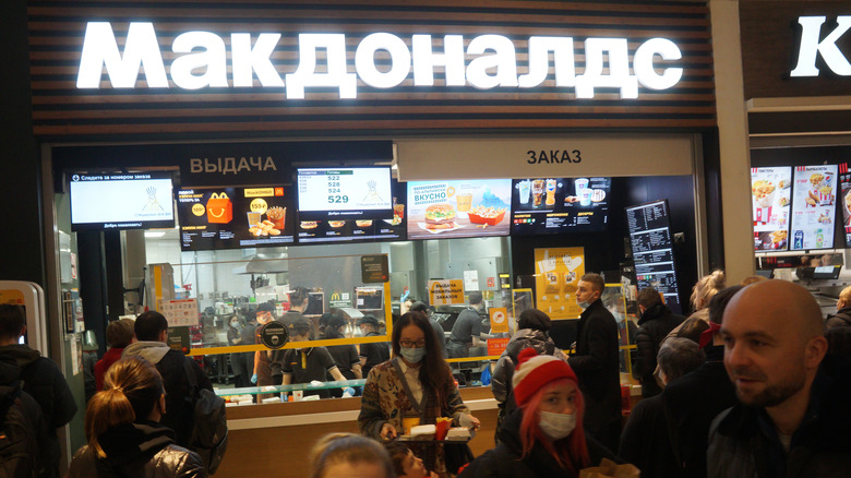 McDonald's counter in Moscow March 9, 2022