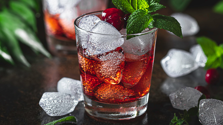 gin drink sitting on table