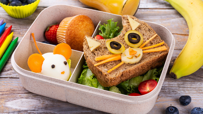 A childs obento box with cute characters