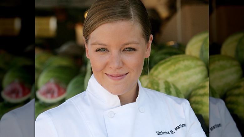 Christina Machamer wearing a white chef's coat