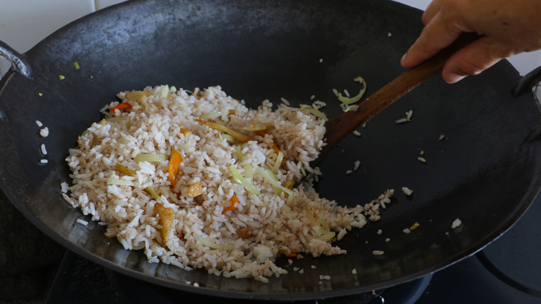 Fried rice in wok