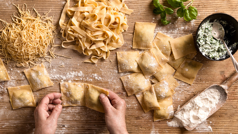 making homemade pasta