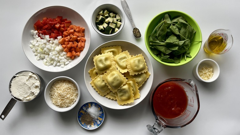 ingredients for hidden vegetable ravioli lasagna