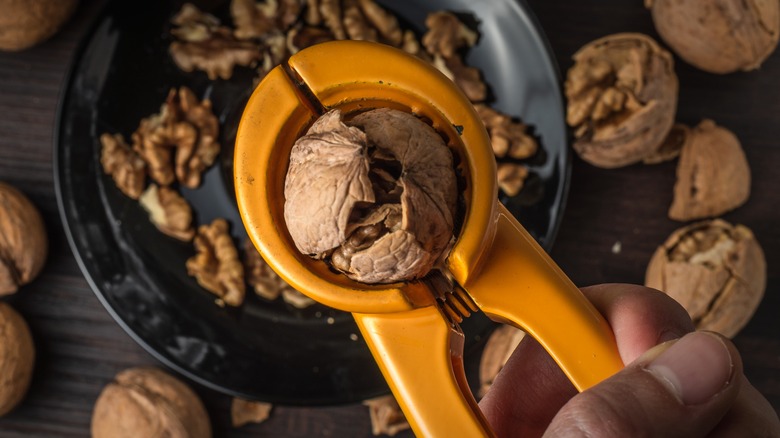 Cracking a whole walnut