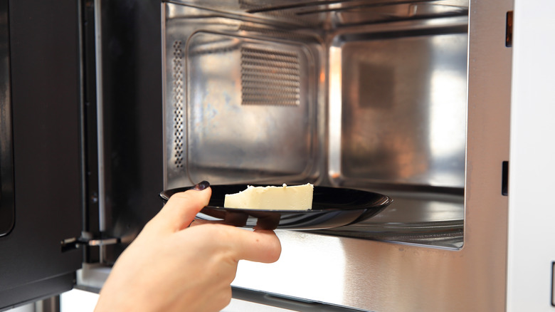 butter going into microwave.